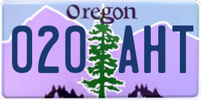 OR license plate 020AHT