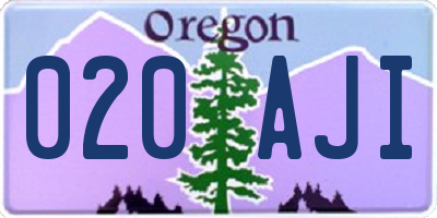 OR license plate 020AJI