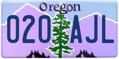 OR license plate 020AJL