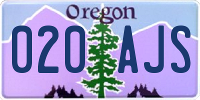 OR license plate 020AJS