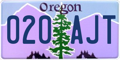 OR license plate 020AJT