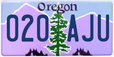 OR license plate 020AJU