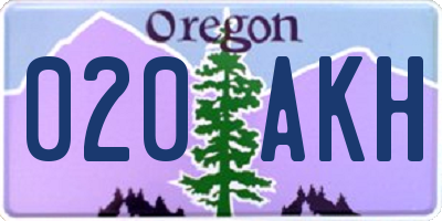 OR license plate 020AKH