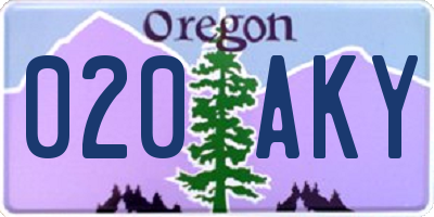 OR license plate 020AKY