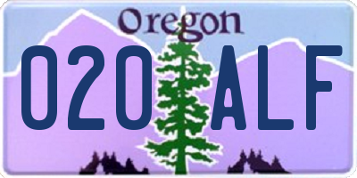 OR license plate 020ALF