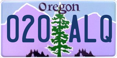 OR license plate 020ALQ