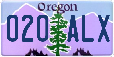 OR license plate 020ALX