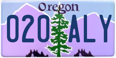 OR license plate 020ALY