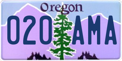 OR license plate 020AMA