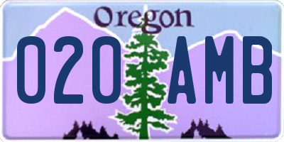 OR license plate 020AMB
