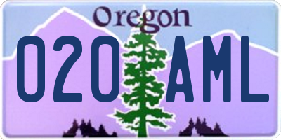 OR license plate 020AML