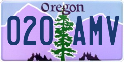 OR license plate 020AMV