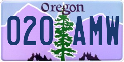 OR license plate 020AMW