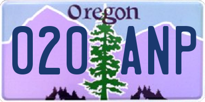 OR license plate 020ANP