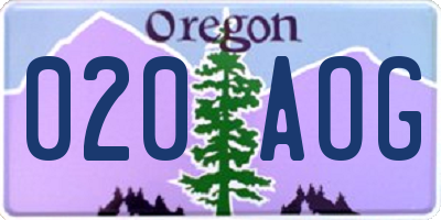 OR license plate 020AOG