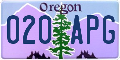 OR license plate 020APG