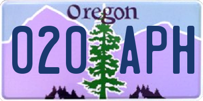 OR license plate 020APH
