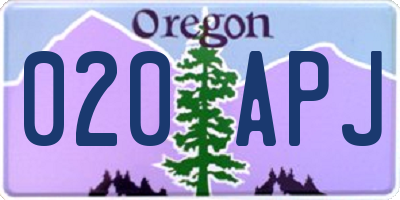 OR license plate 020APJ
