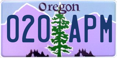 OR license plate 020APM