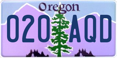 OR license plate 020AQD
