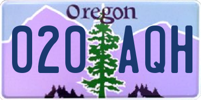 OR license plate 020AQH