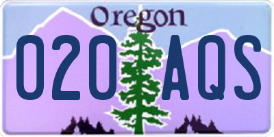 OR license plate 020AQS