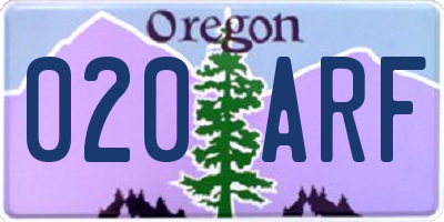OR license plate 020ARF