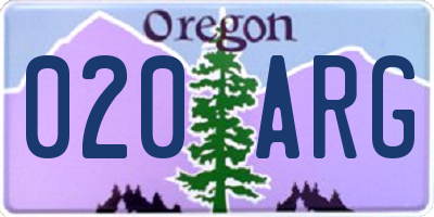 OR license plate 020ARG