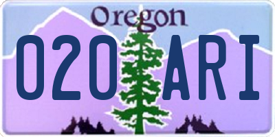 OR license plate 020ARI