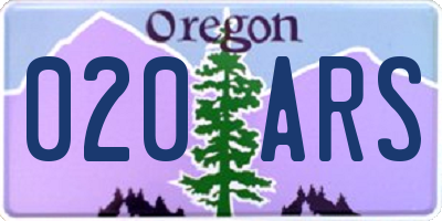 OR license plate 020ARS