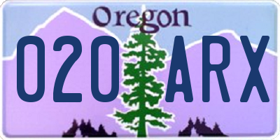 OR license plate 020ARX