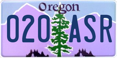 OR license plate 020ASR