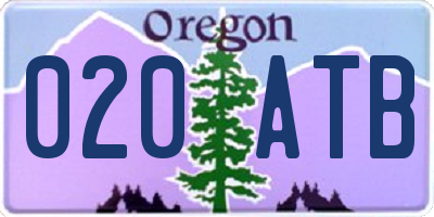 OR license plate 020ATB