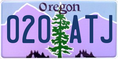 OR license plate 020ATJ