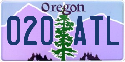 OR license plate 020ATL