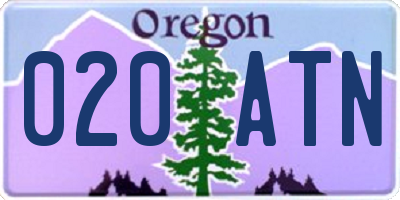 OR license plate 020ATN