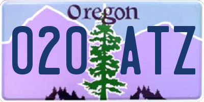 OR license plate 020ATZ