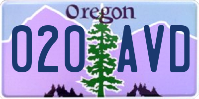 OR license plate 020AVD