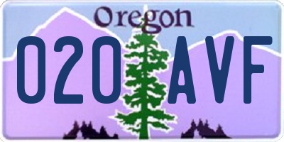 OR license plate 020AVF