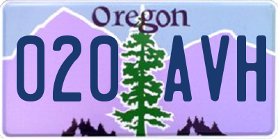 OR license plate 020AVH