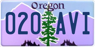 OR license plate 020AVI
