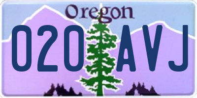 OR license plate 020AVJ