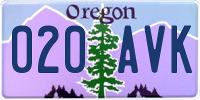 OR license plate 020AVK