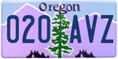 OR license plate 020AVZ