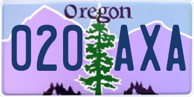 OR license plate 020AXA