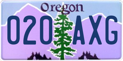 OR license plate 020AXG