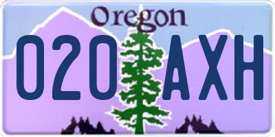 OR license plate 020AXH