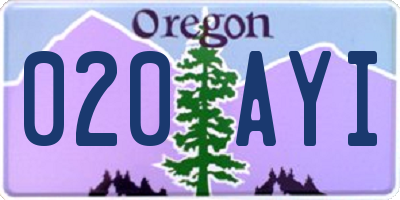 OR license plate 020AYI