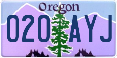 OR license plate 020AYJ