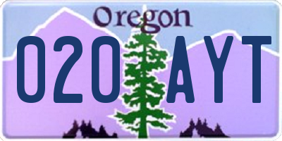 OR license plate 020AYT
